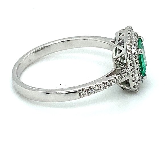 Certified Emerald .50ct Diamonds 950 Platinum Ring - Picture 3 of 10